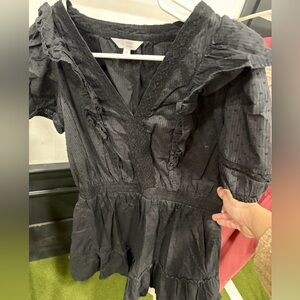 Black Swiss Dot Dress